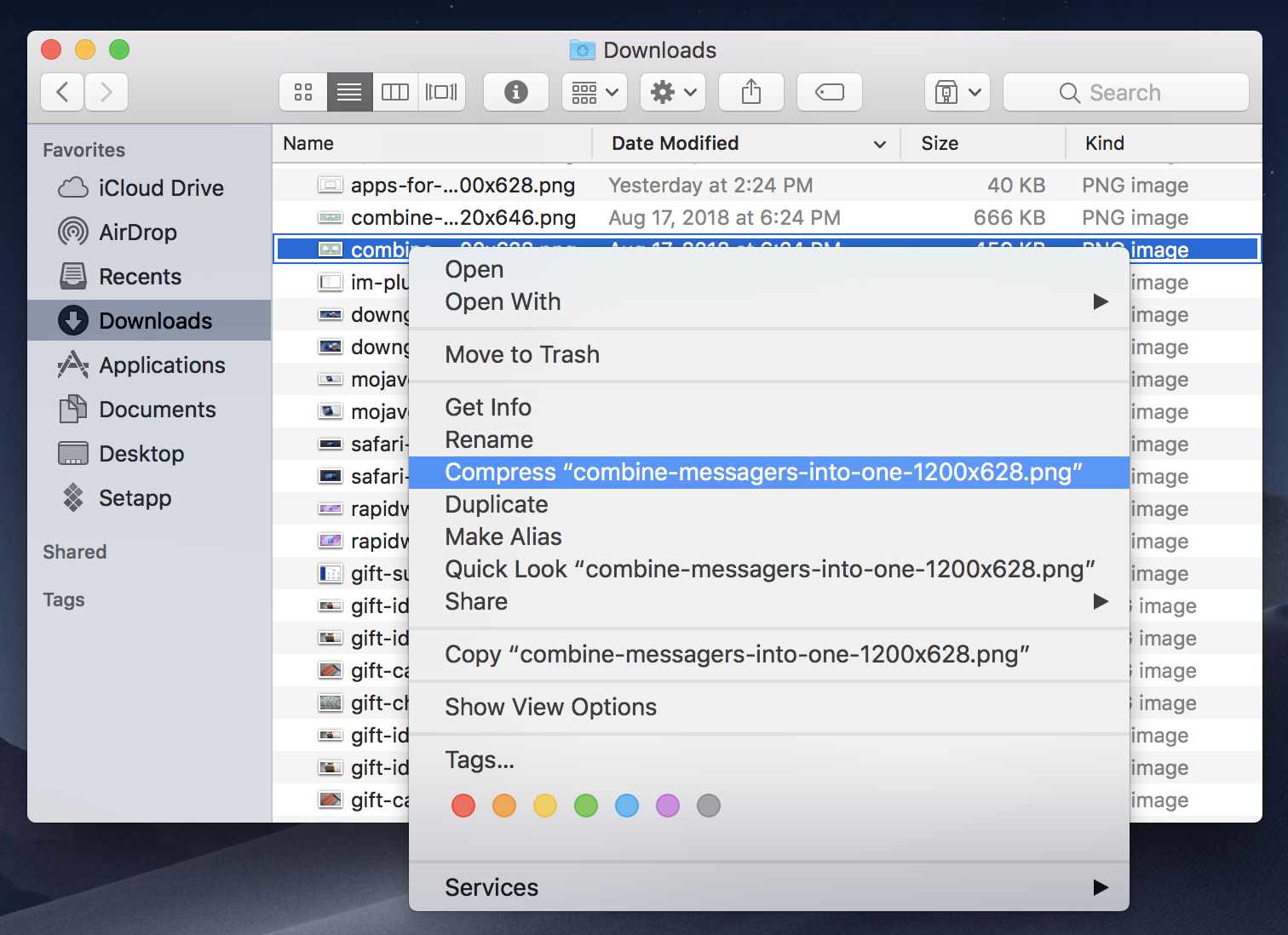 zip files on mac for email